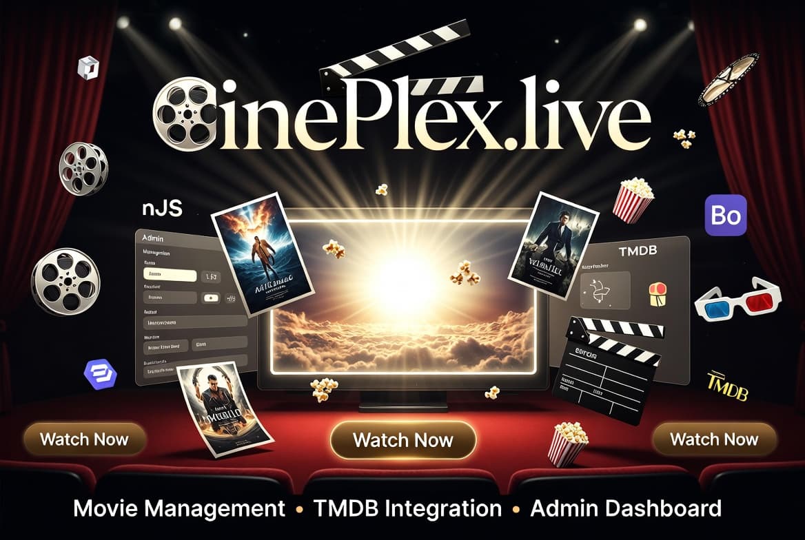 CinePlex.live — React, Next.js, MySQL, Node.js