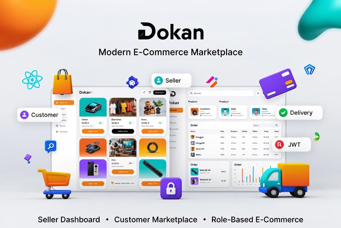Dokan — React, Node.js, Express, MongoDB, Redux