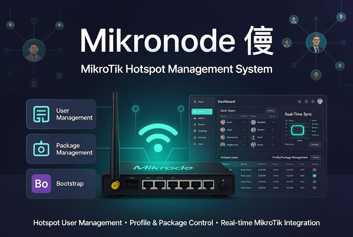 Mikronode — Express.js, Node.js, RouterOS API, Bootstrap