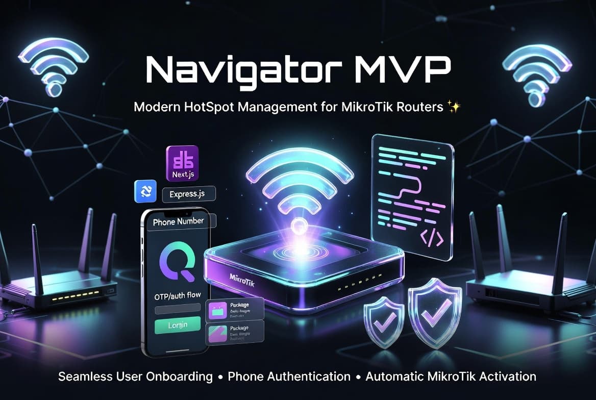 Navigator — Node.js, Express, React, Next.js, RouterOS-API
